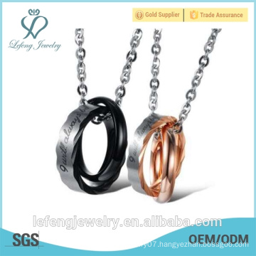 Wholesale price jewelry Stainless Steel 20mm diameter ring necklace love necklace for girlfriend